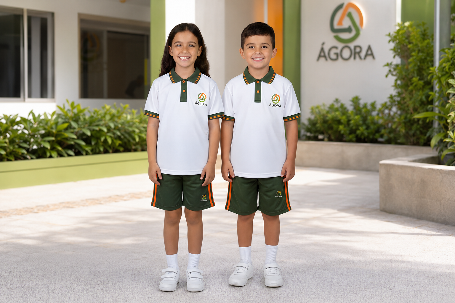 Estudiante del Colegio Ágora como referencia visual del uniforme deportivo